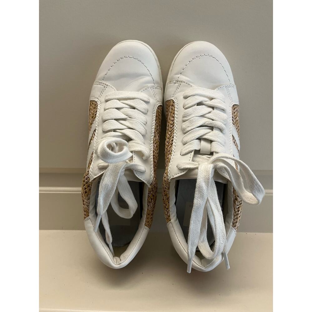 Dolce Vita Women's White Woven Raffia Slip-On Sneakers Casual Summer Flats 7.5M - Picture 3 of 7